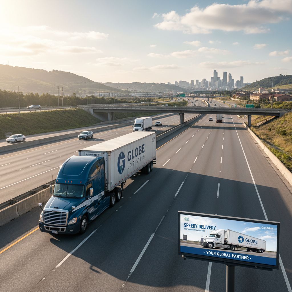 Camión de carga completa en ruta