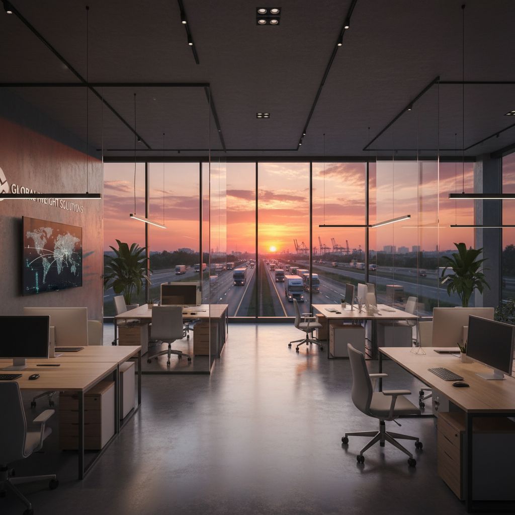 Camión de carga moderno en carretera